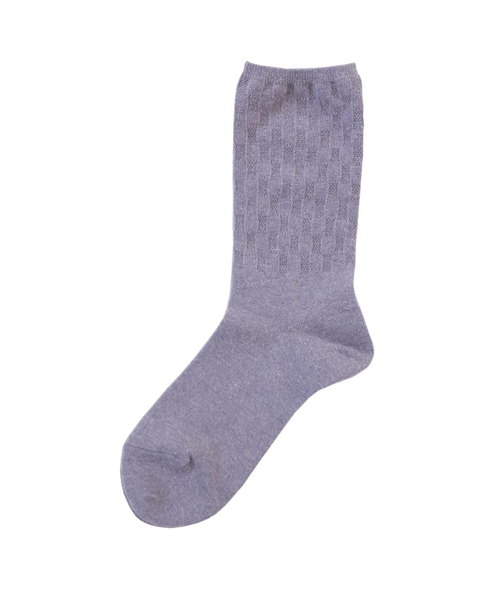 Puffy pattern angora blend socks