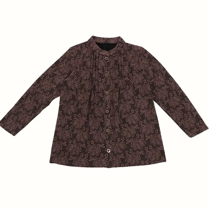 Lace-look jacquard blouse