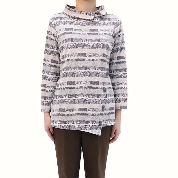 Warm leaf print JQ pullover