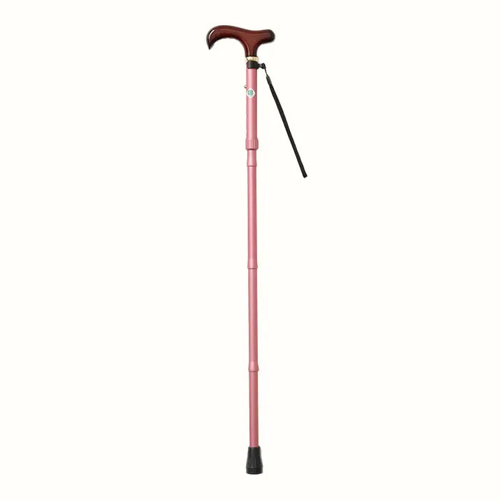 Color compact walking stick, extendable and foldable