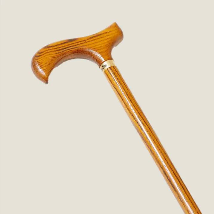 Wooden walking stick, T-shaped (woodgrain) Brown