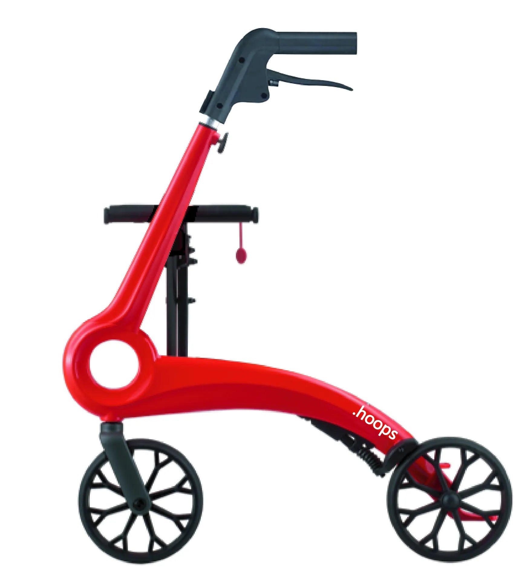 KINDCARE Forte: A silver cart with a U-shaped handle that allows for easy walking and sitting